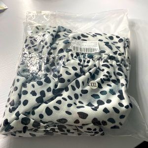 Black and white cow/Cheetah print ruffled skirt